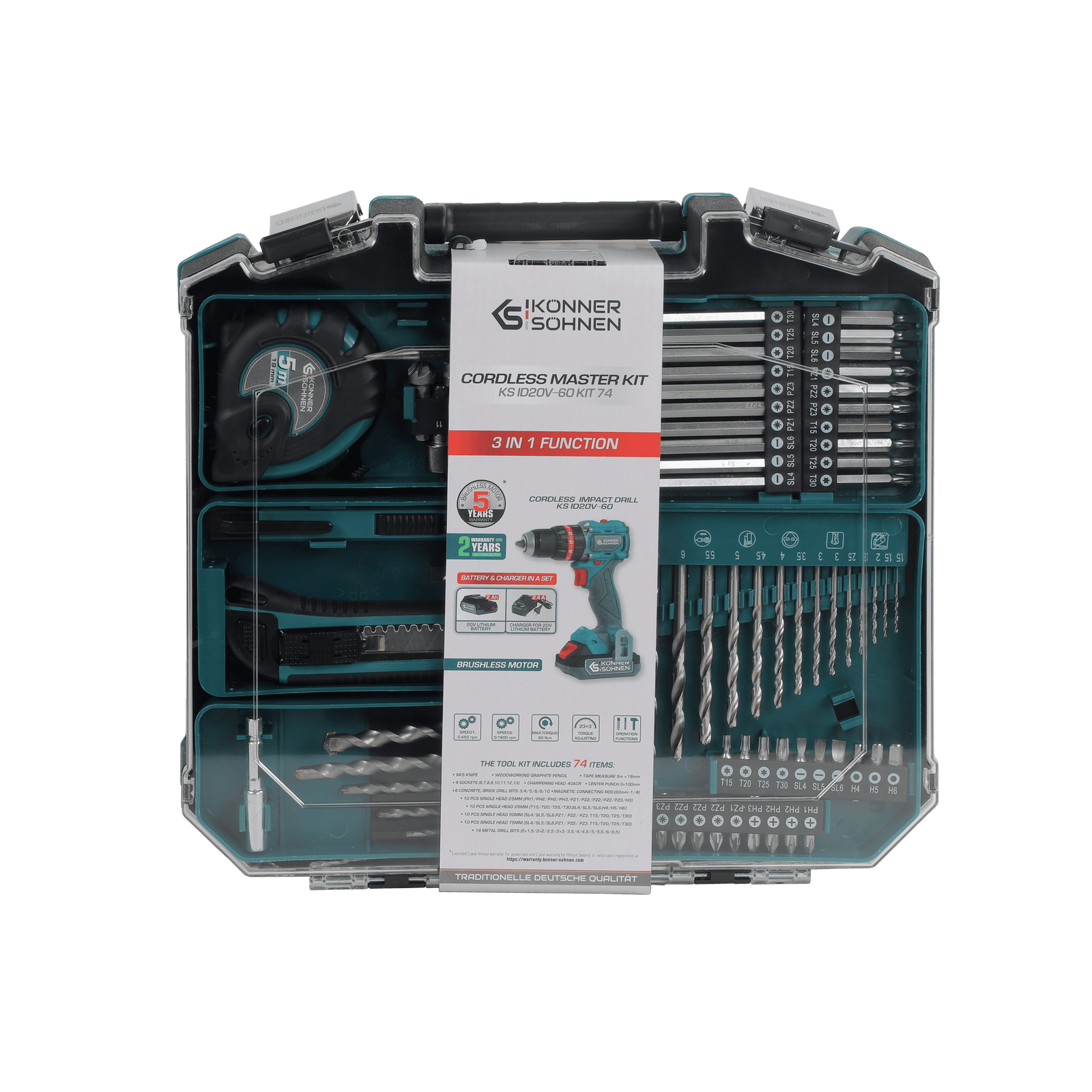 Belaidis pagrindinis rinkinys KS ID20V-60 RINKINYS 74