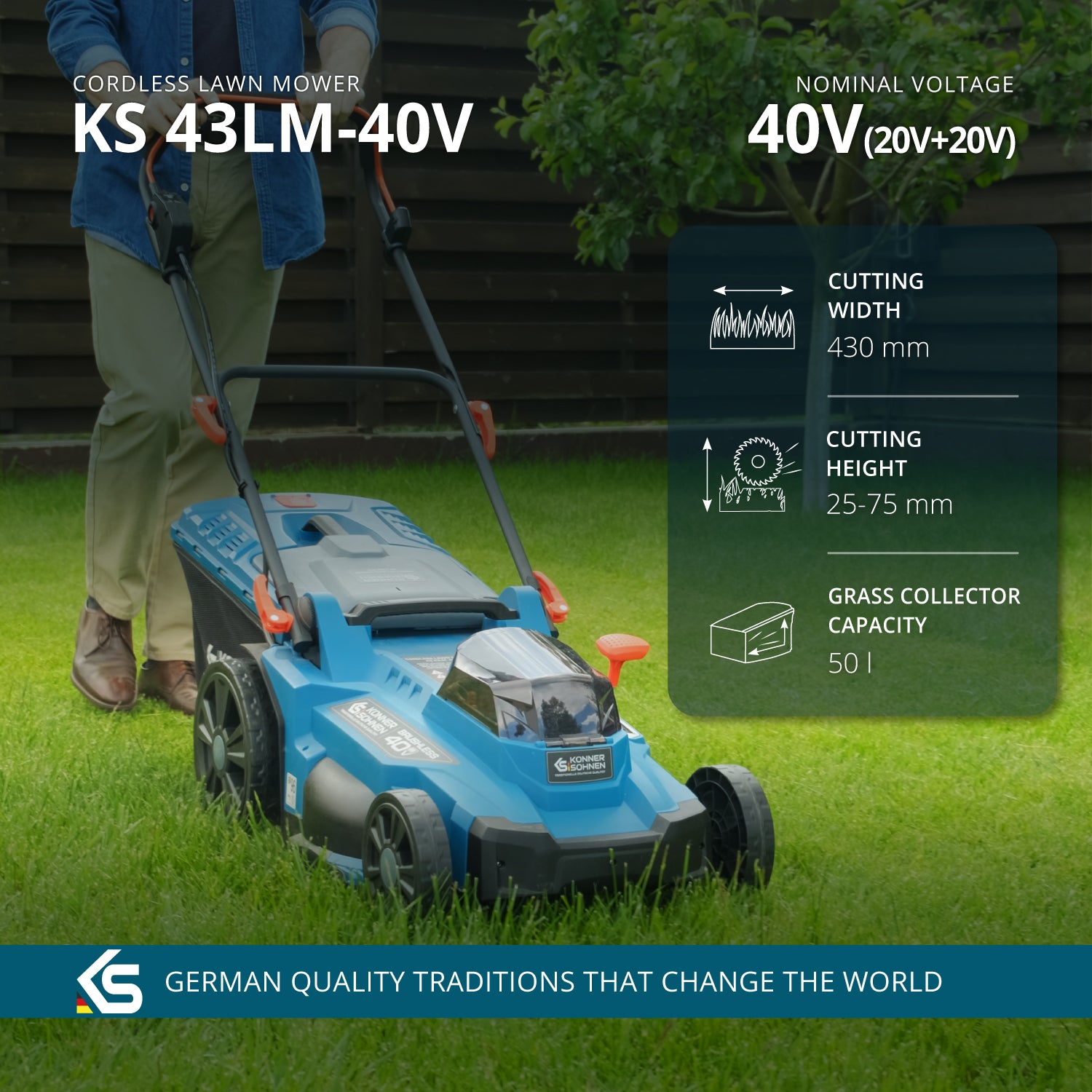 Belaidė vejapjovė KS 43LM-40V
