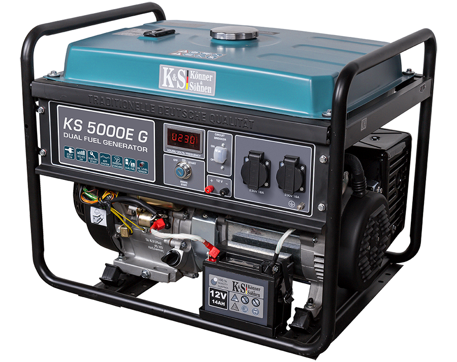 LPG/Benzininis generatorius "Könner & Söhnen" KS 5000E G
