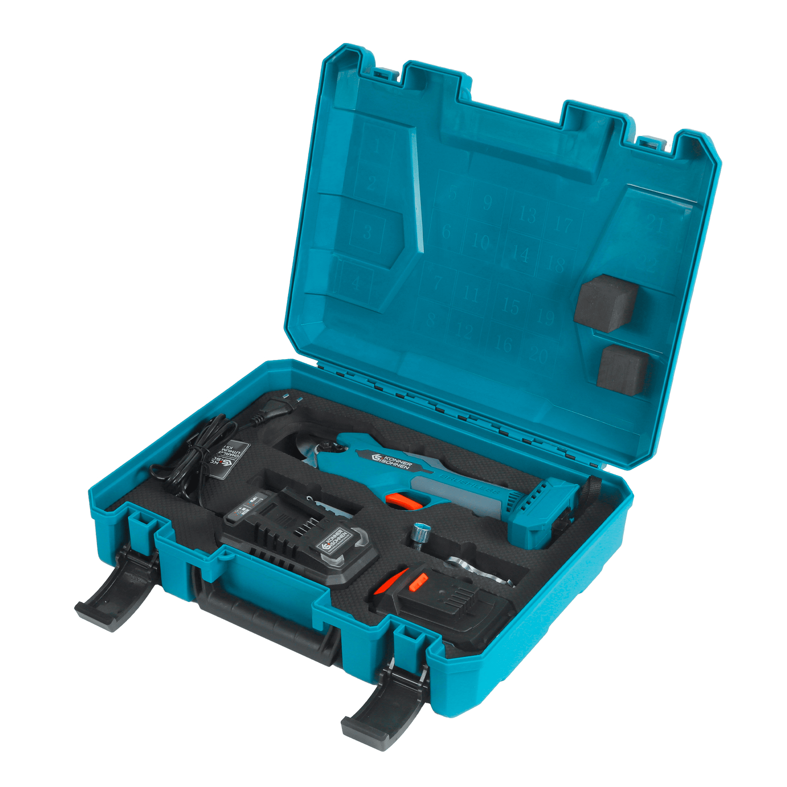 Belaidės elektrinės genėjimo žirklės KS CPS20V-32 dėklas