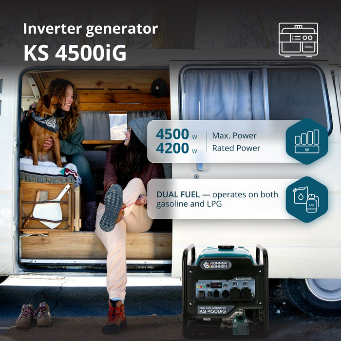 Dviejų Kuro Inverterinis Generatorius KS 4500iG
