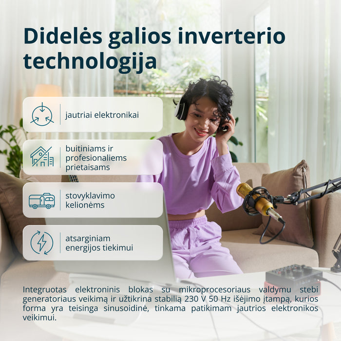 Inverterinis benzininis generatorius KS 6500iE