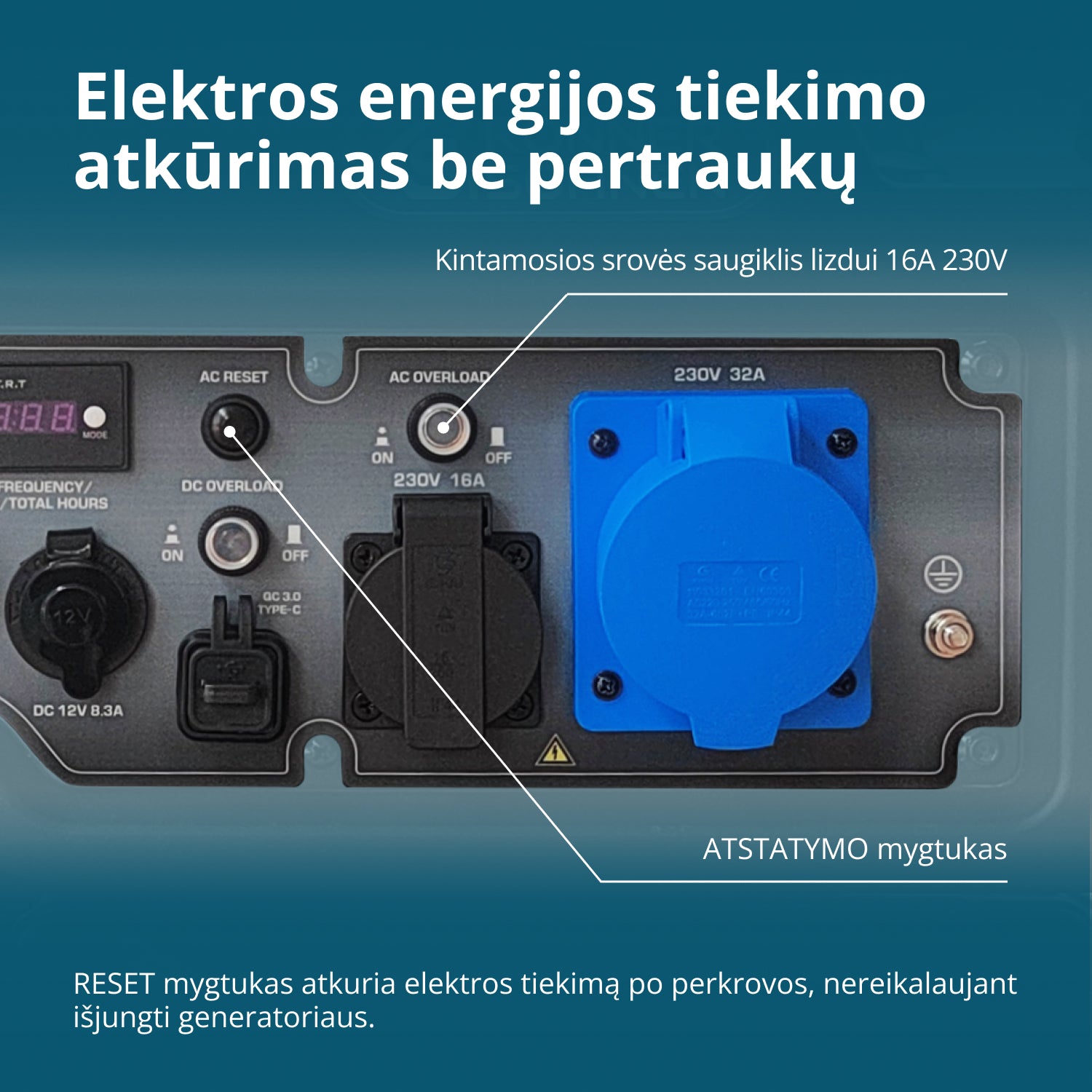 Inverterinis benzininis generatorius KS 6500iE