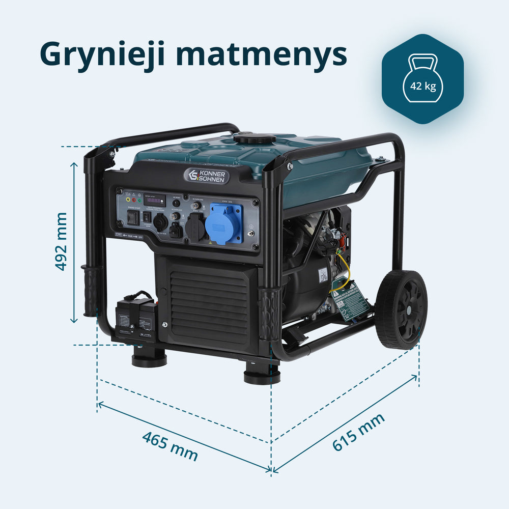 Inverterinis benzininis generatorius KS 6500iE