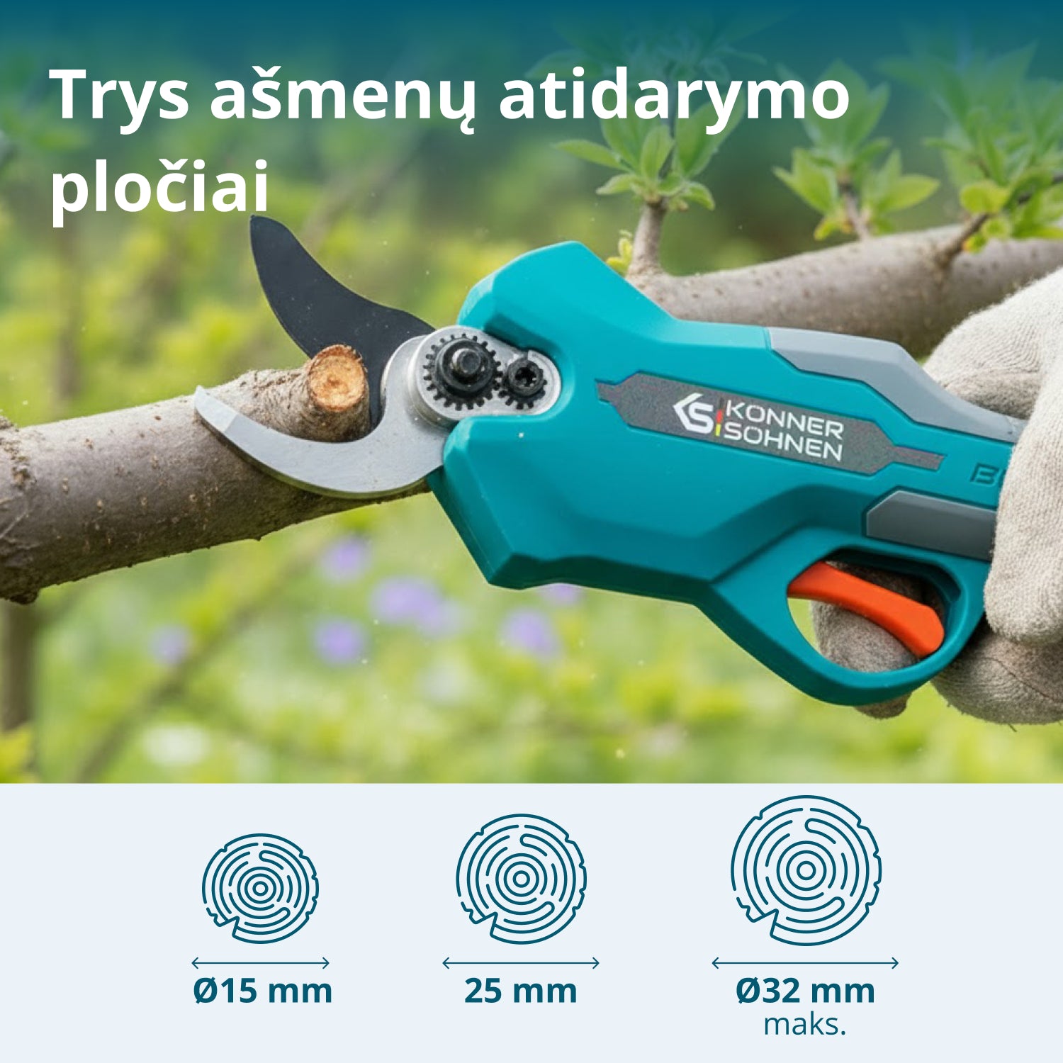 Belaidės elektrinės genėjimo žirklės KS CPS20V-32