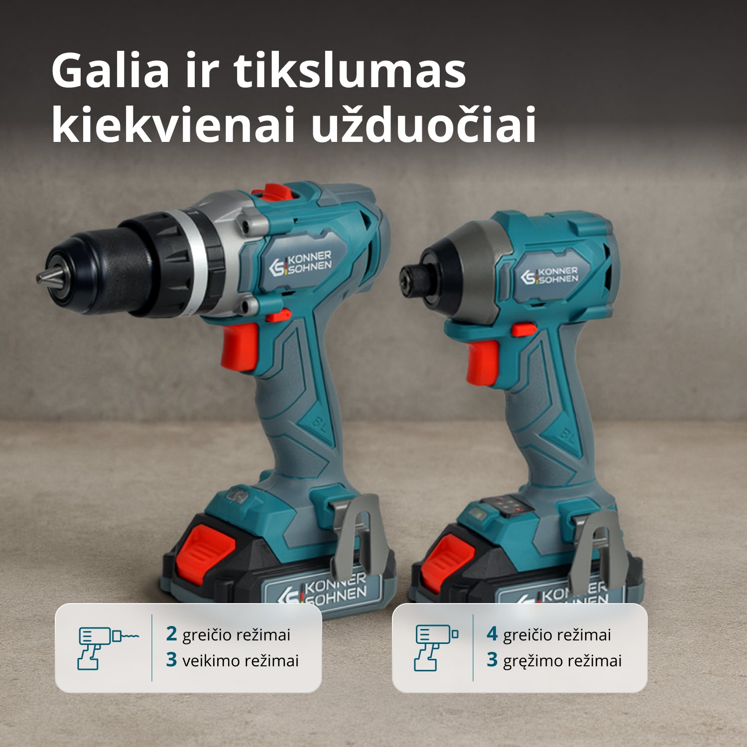 Belaidis pagrindinis rinkinys 2in1 KS IDISD 20V SET 2