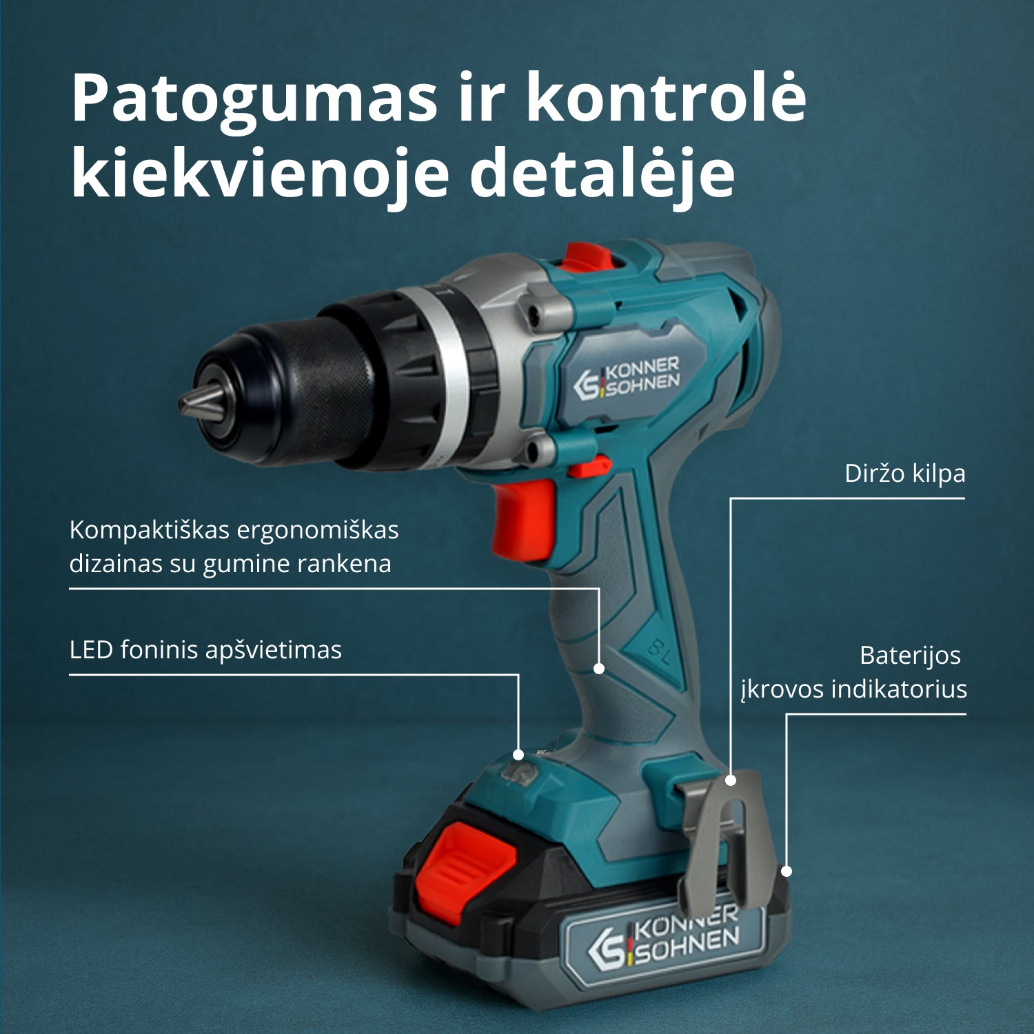 Belaidis pagrindinis rinkinys 2in1 KS IDISD 20V SET 2