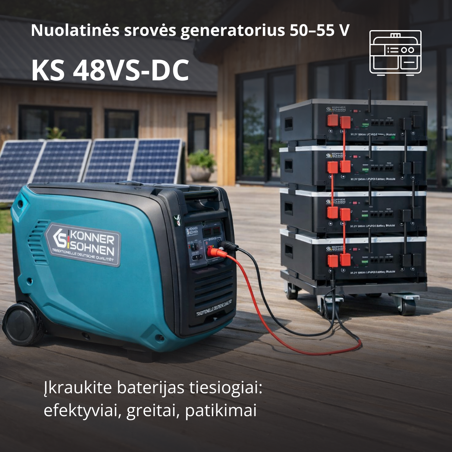 KS 48VS-DC Nuolatinės srovės generatorius, versija 50–55V