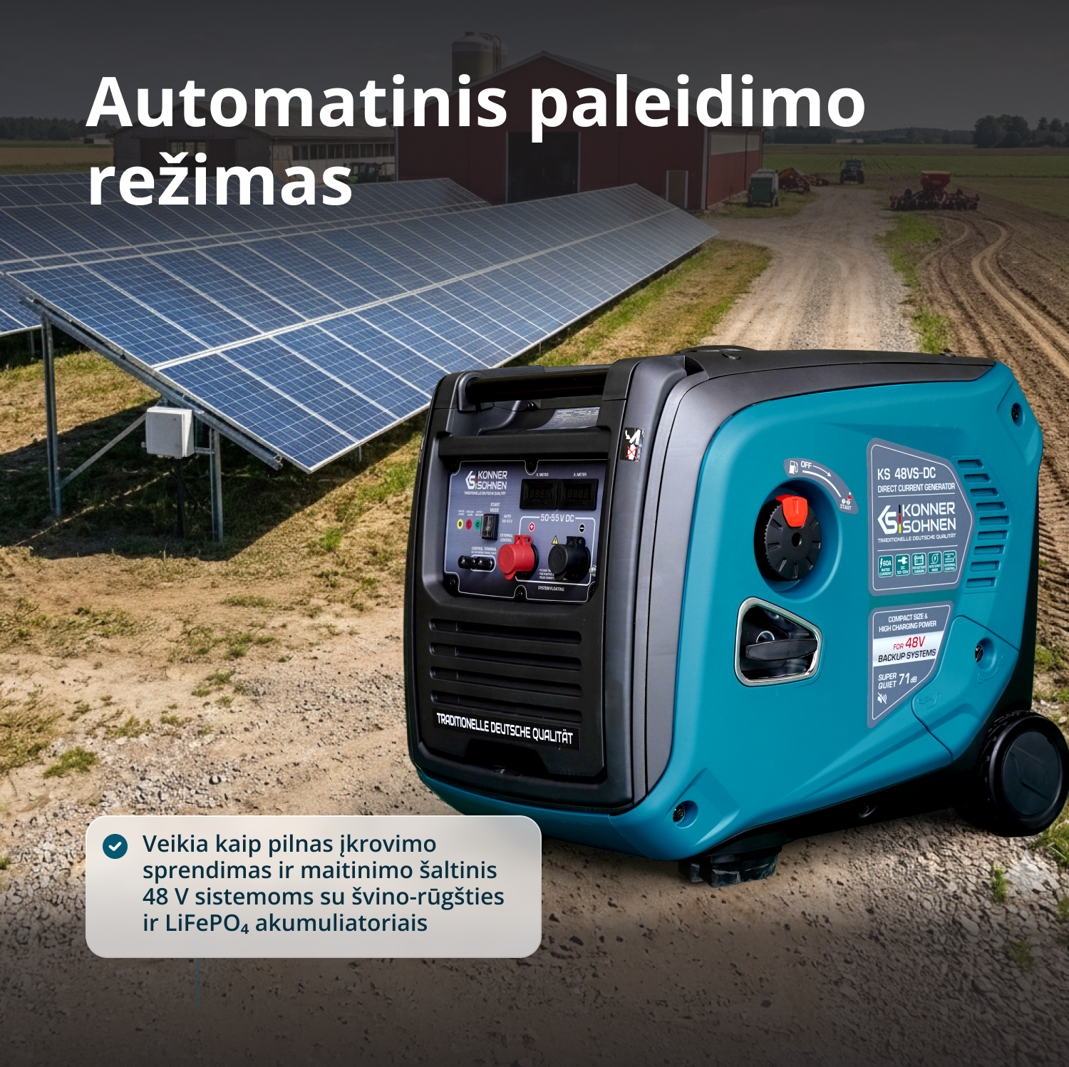 KS 48VS-DC Nuolatinės srovės generatorius, versija 50–55V