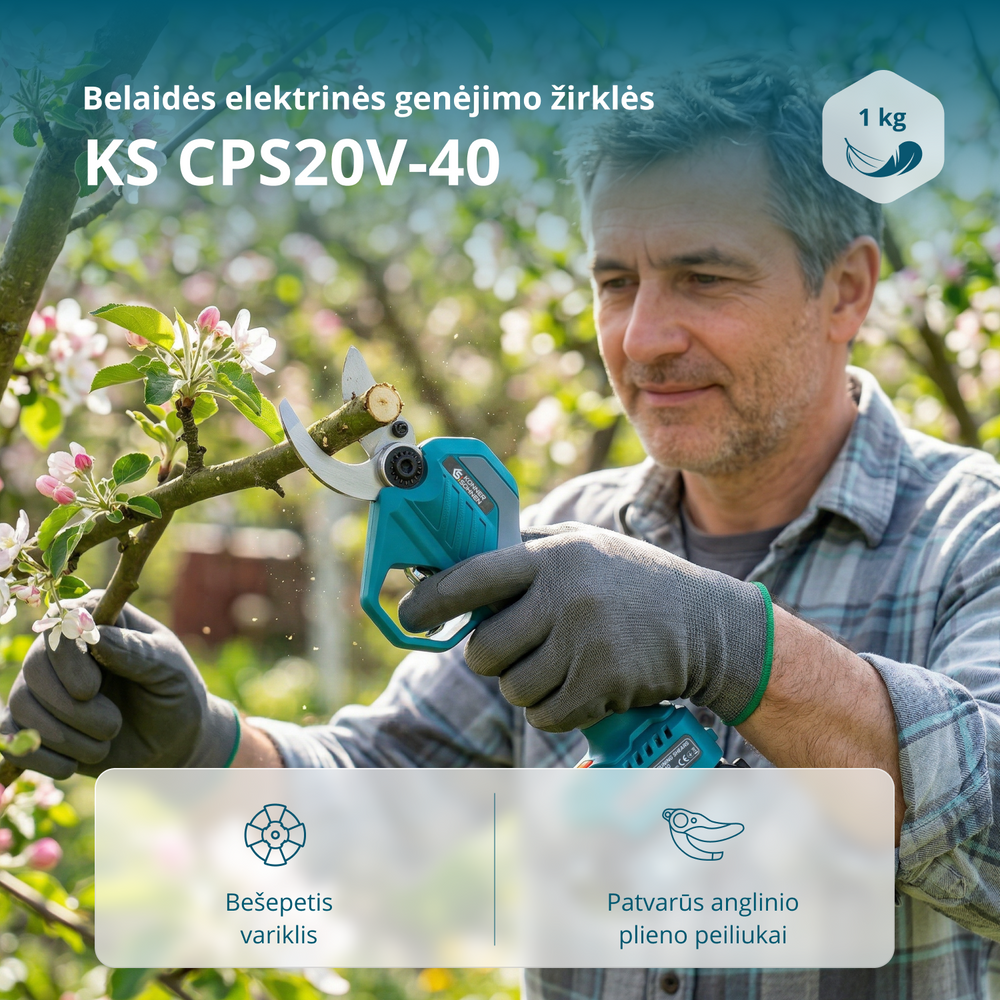 Belaidės elektrinės genėjimo žirklės KS CPS20V-40