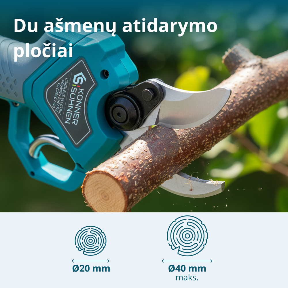 Belaidės elektrinės genėjimo žirklės KS CPS20V-40