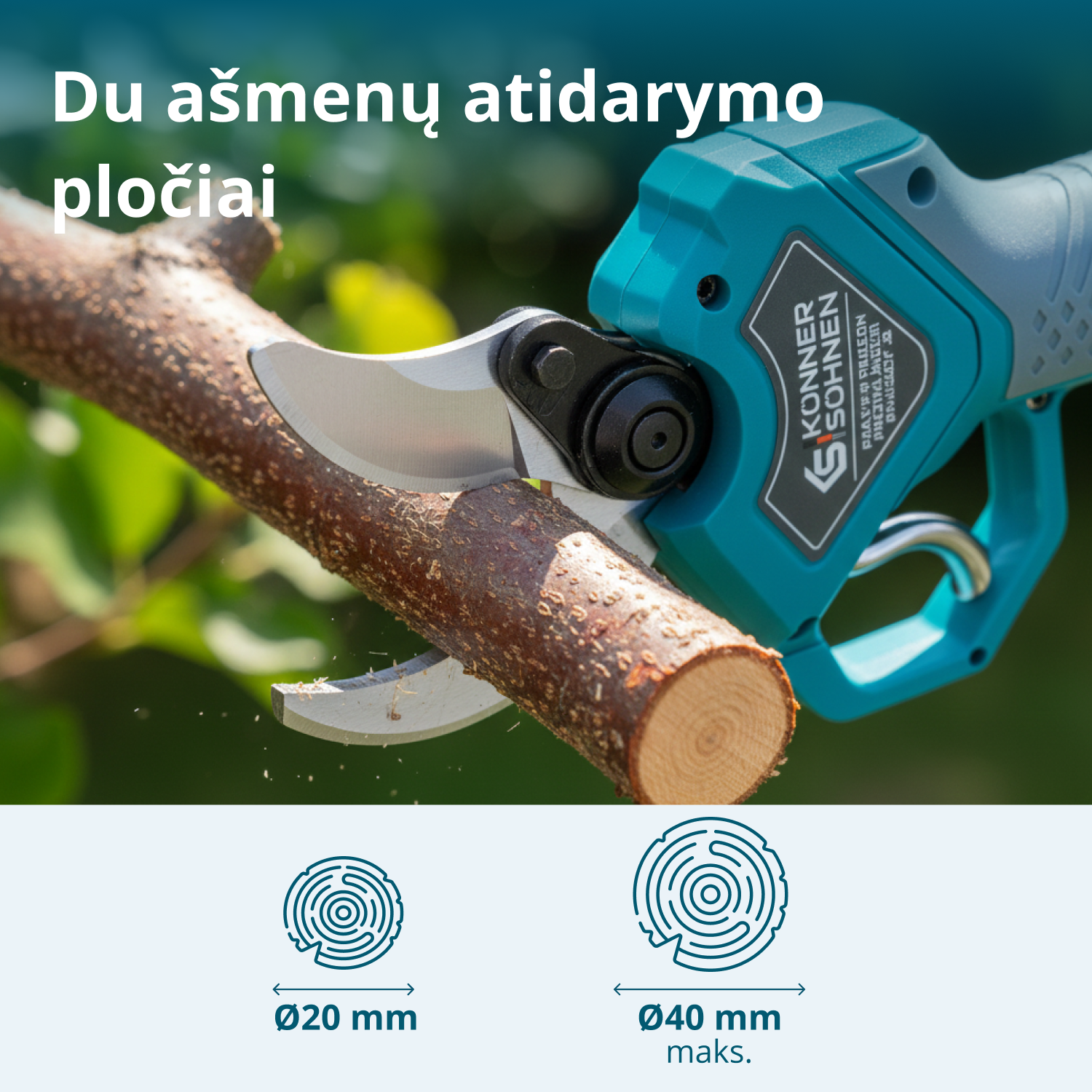 Belaidės elektrinės genėjimo žirklės KS CPS20V-40