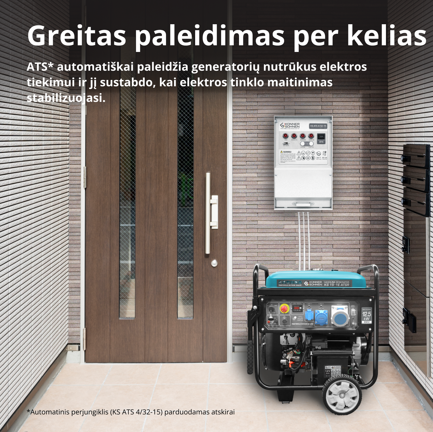 2 cilindrų benzininis generatorius "Könner & Söhnen" KS 15-1E ATSR