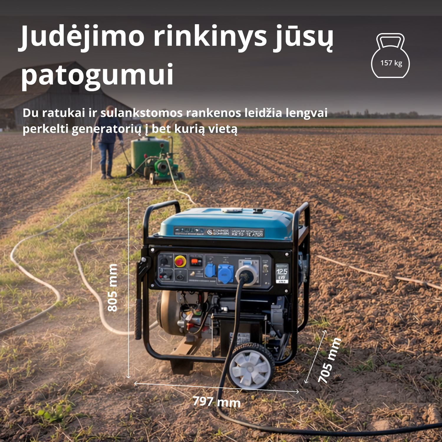 2 cilindrų benzininis generatorius "Könner & Söhnen" KS 15-1E ATSR