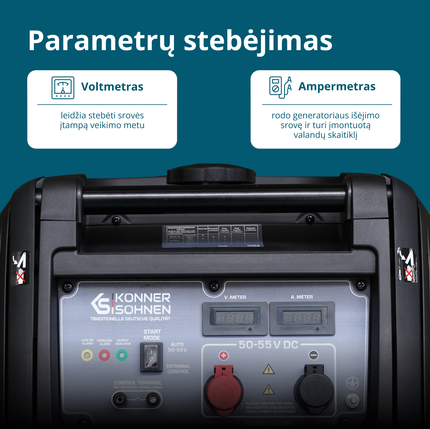KS 48VS-DC Nuolatinės srovės generatorius, versija 50–55V