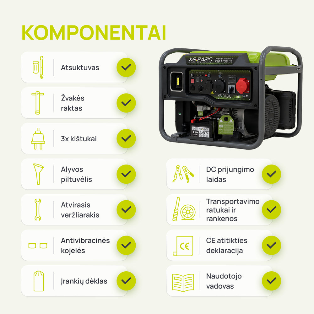 Inverterinis generatorius KSB 110iE-1/3