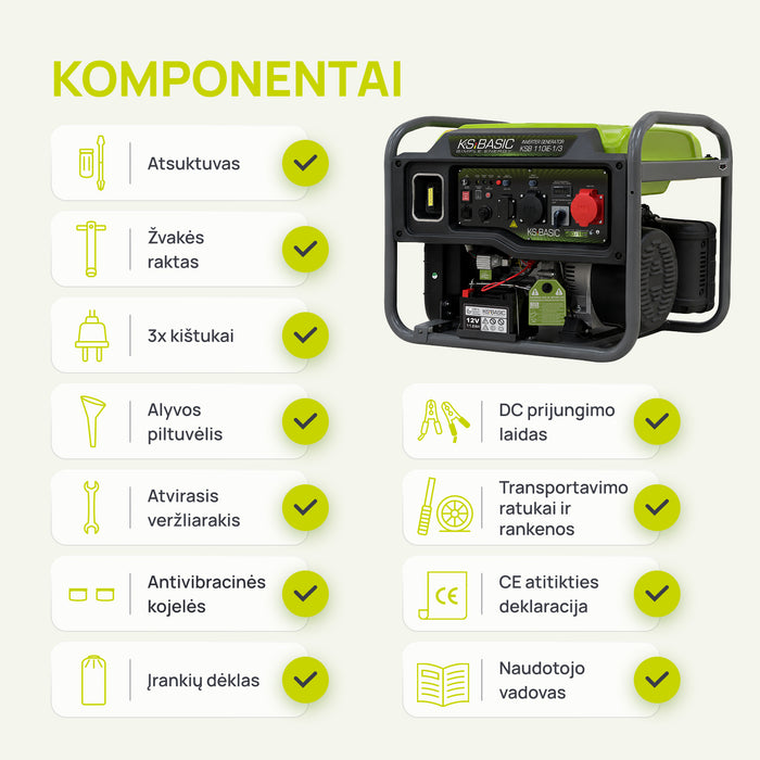 Inverterinis generatorius KSB 110iE-1/3