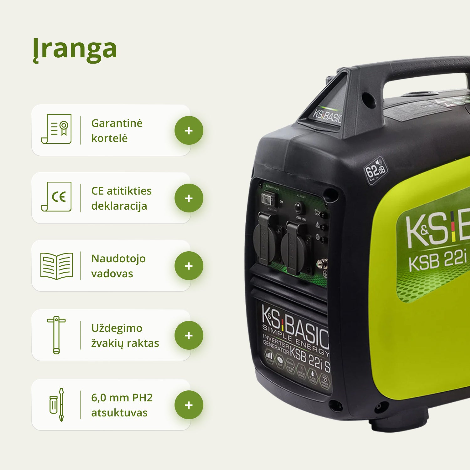 Inverterinis generatorius KSB 22i S