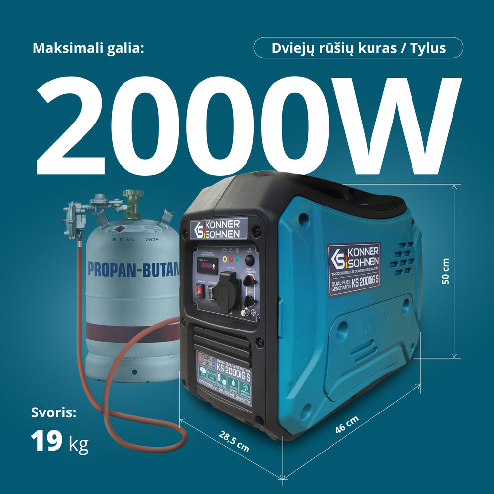 LPG/benzino inverterinis generatorius KS 2000iG S