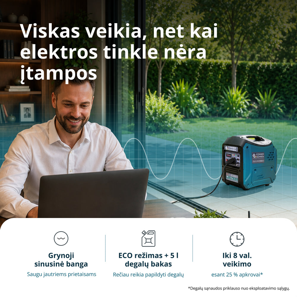 LPG/benzino inverterinis generatorius KS 2000iG S