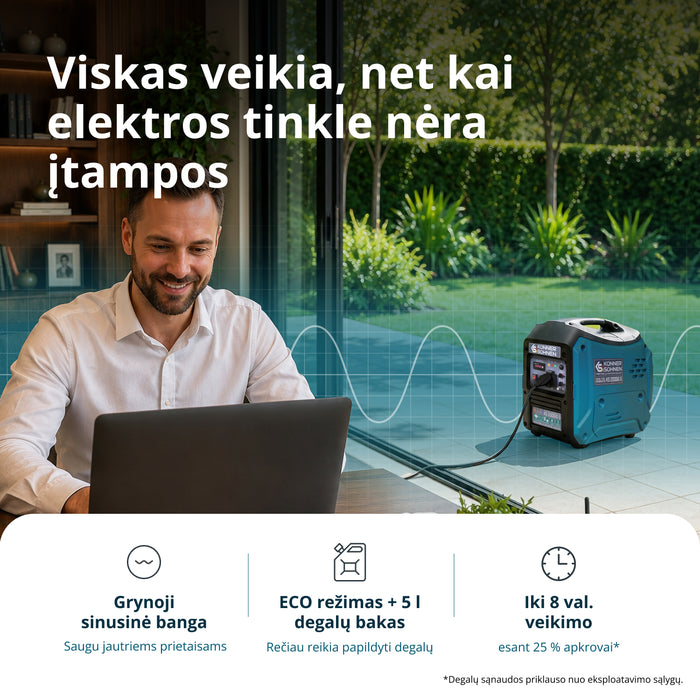 LPG/benzino inverterinis generatorius KS 2000iG S