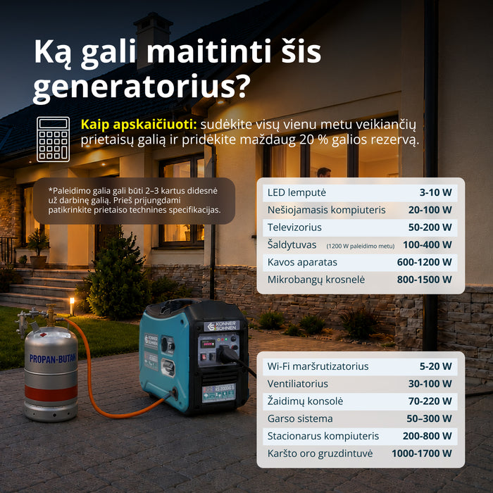 LPG/benzino inverterinis generatorius KS 2000iG S