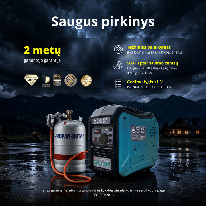 LPG/benzino inverterinis generatorius KS 2000iG S