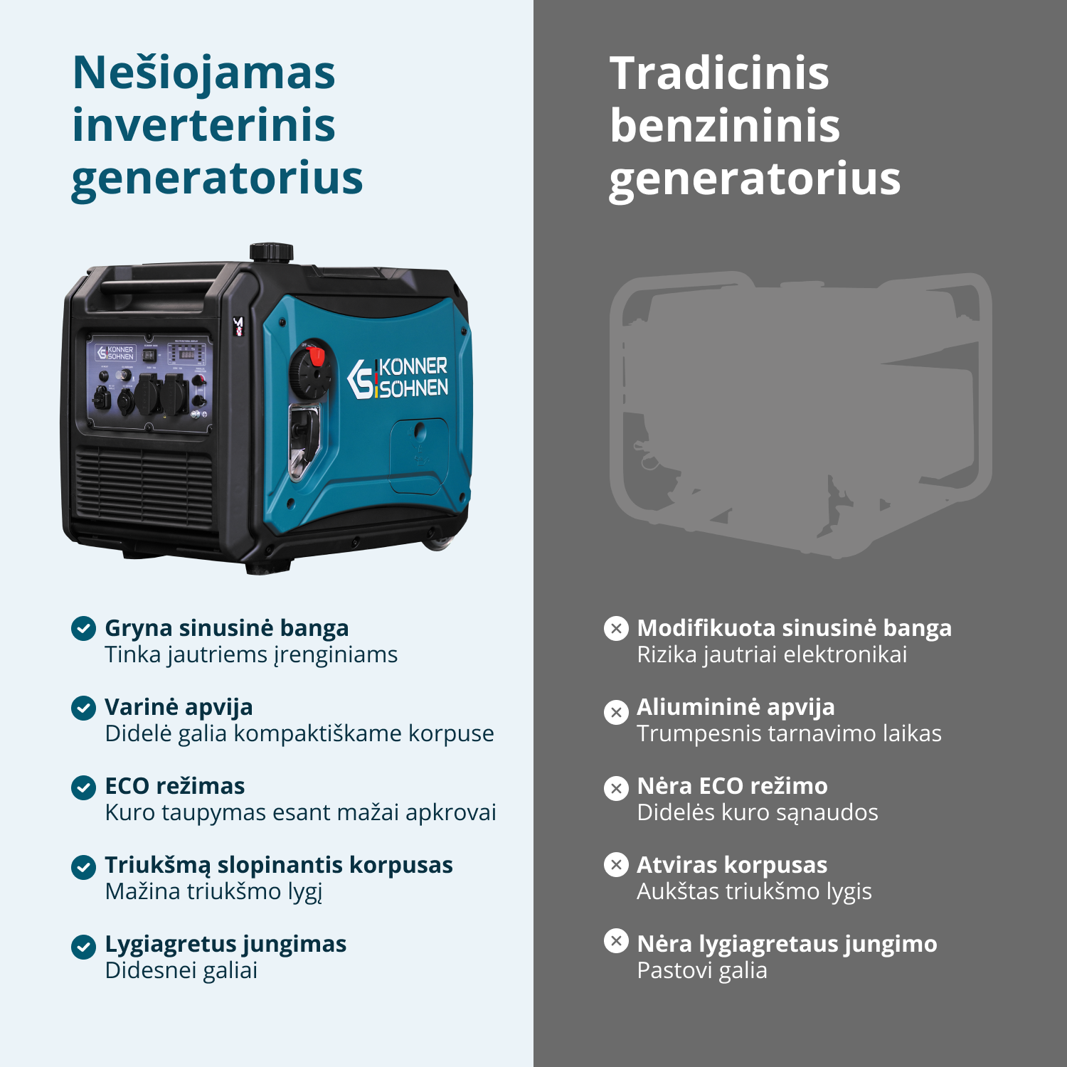 LPG/benzino inverterinis generatorius KS 4000iEG S