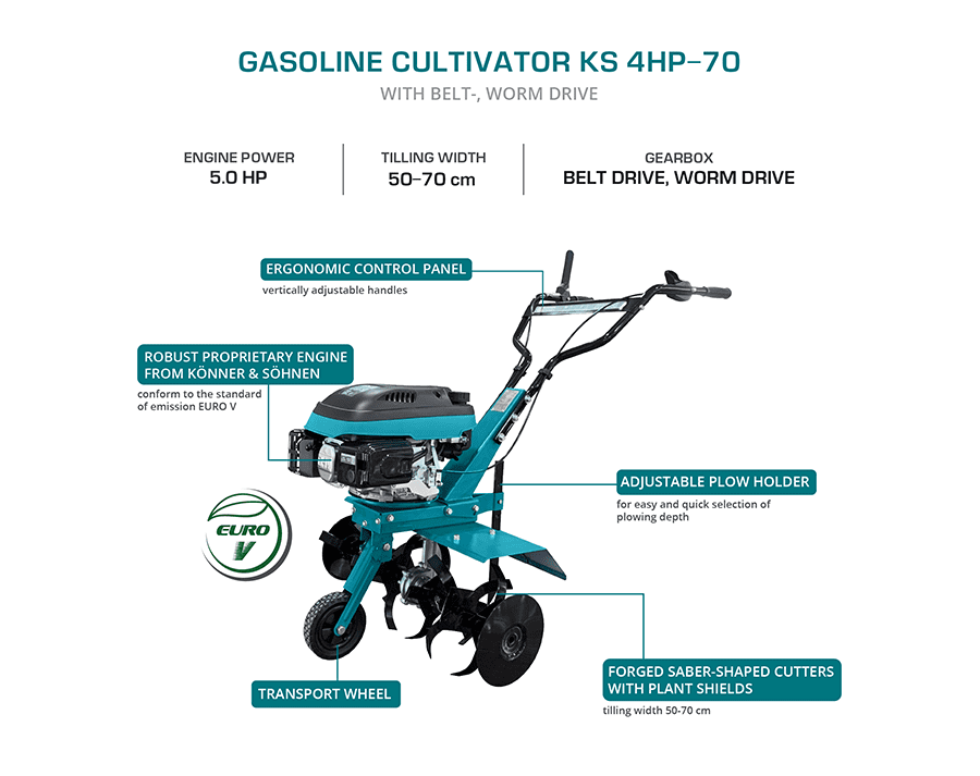 Benzininis kultivatorius KS 4HP-70