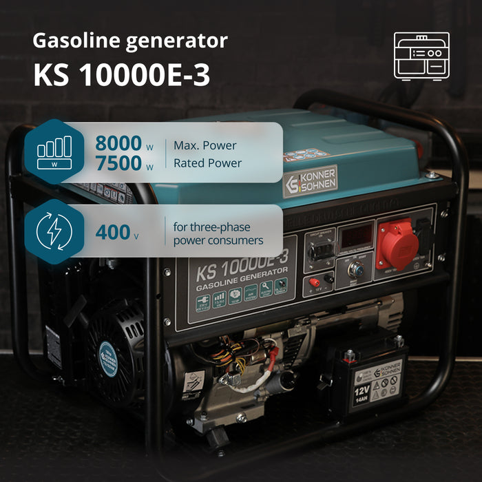 Benzininis generatorius "Könner & Söhnen" KS 10000E-3