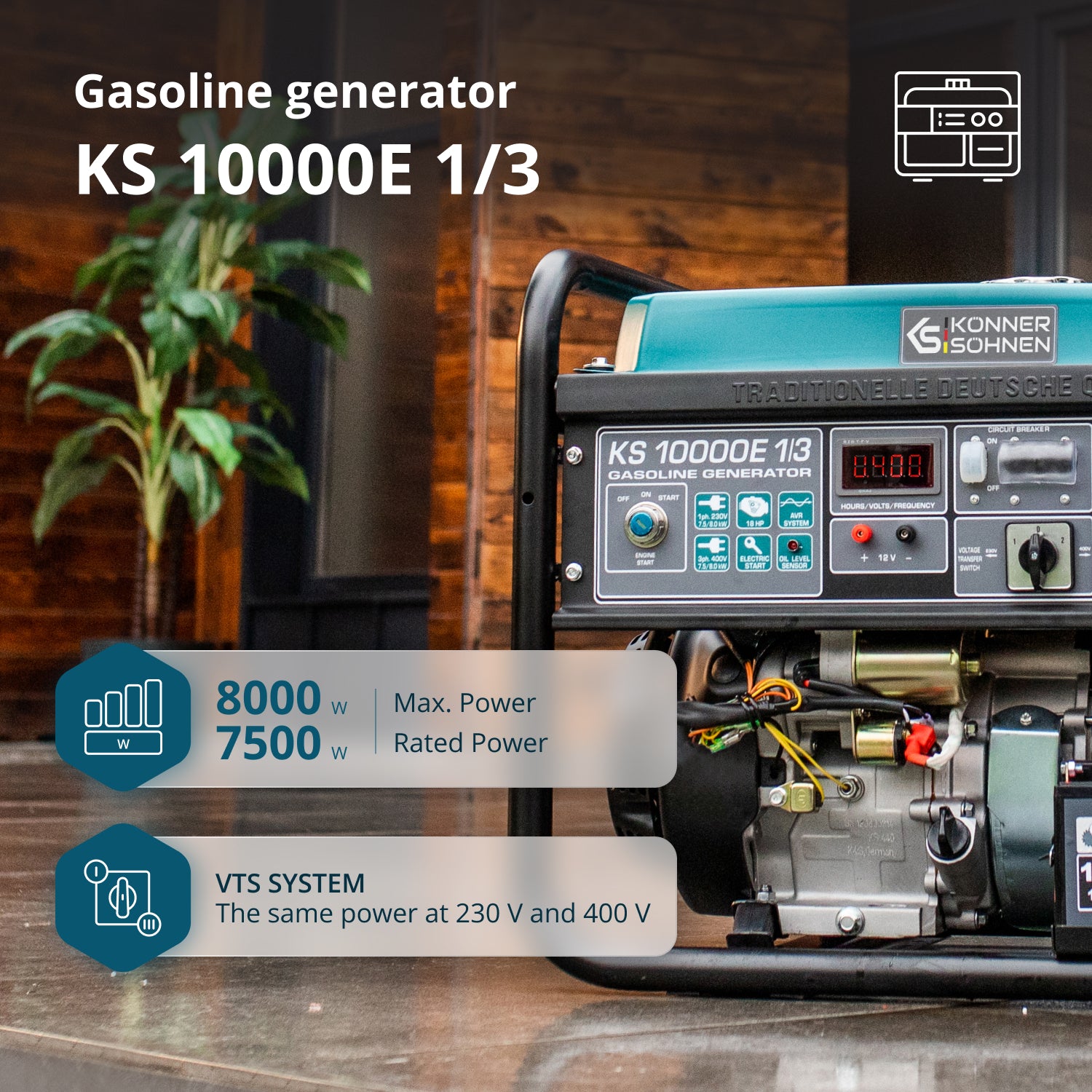 Benzininis generatorius "Könner & Söhnen" KS 10000E 1/3