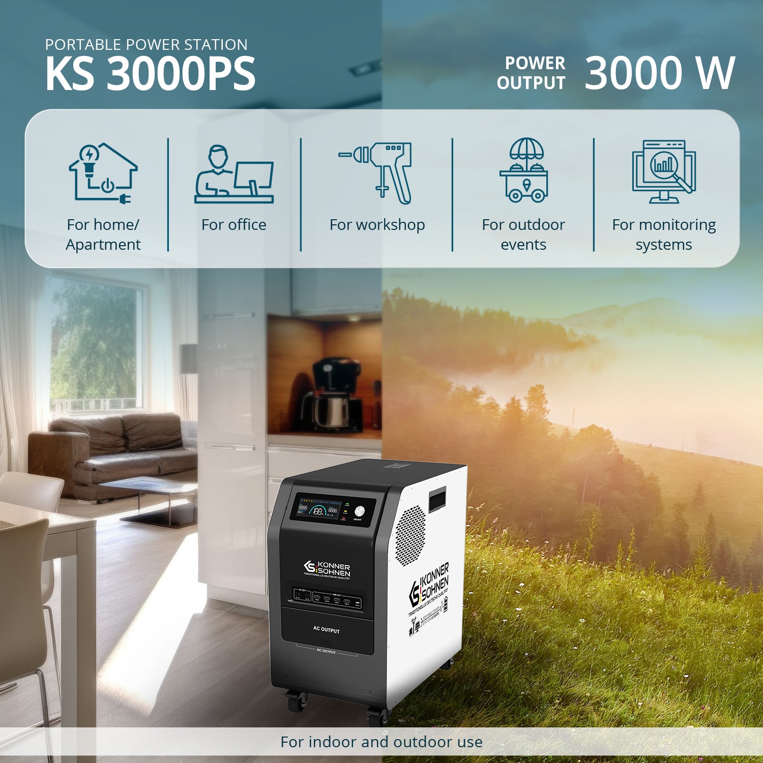 Nešiojama elektros stotis KS 3000PS