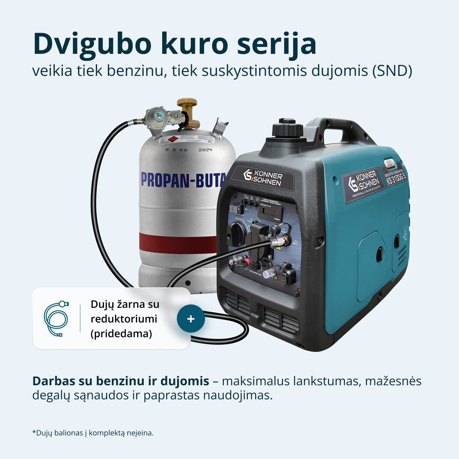 LPG/benzino inverterinis generatorius KS 3100iG S