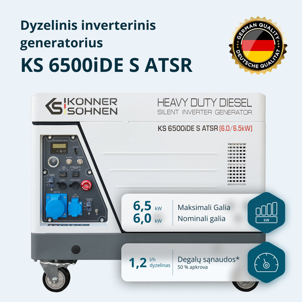 Dyzelinis inverterinis generatorius garso izoliacijos korpuse KS 6500iDE S ATSR
