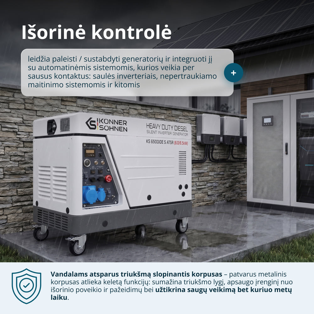 Dyzelinis inverterinis generatorius garso izoliacijos korpuse KS 6500iDE S ATSR