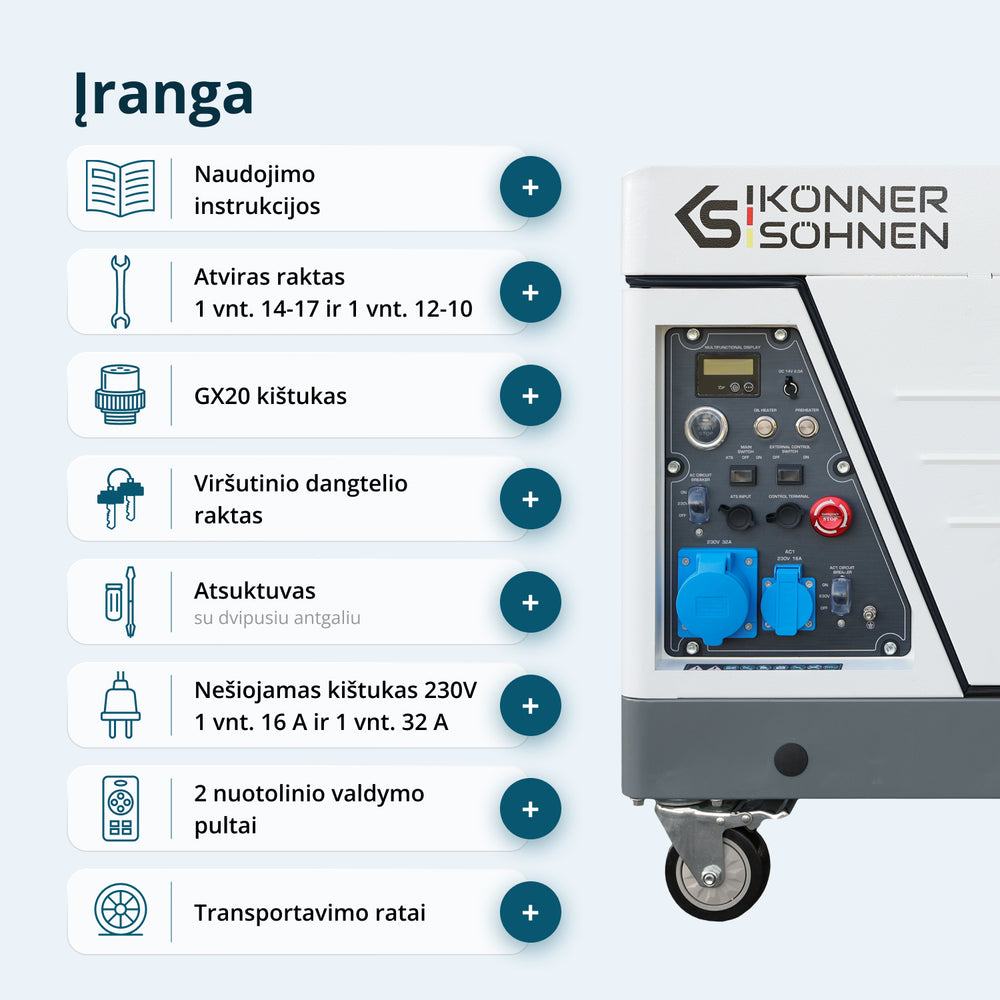 Dyzelinis inverterinis generatorius garso izoliacijos korpuse KS 6500iDE S ATSR