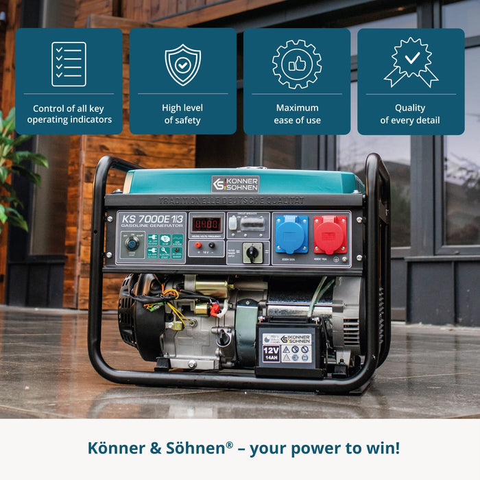 Benzininis generatorius "Könner & Söhnen" KS 7000E 1/3