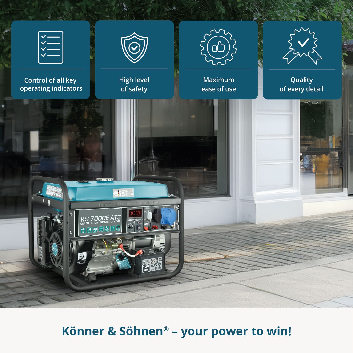 Benzininis generatorius "Könner & Söhnen" KS 7000E ATS