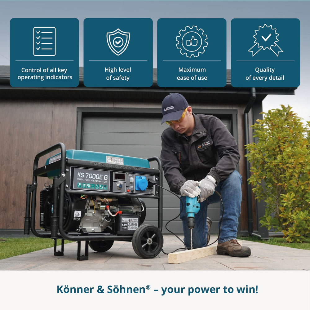 LPG/Benzininis generatorius "Könner & Söhnen" KS 7000E G