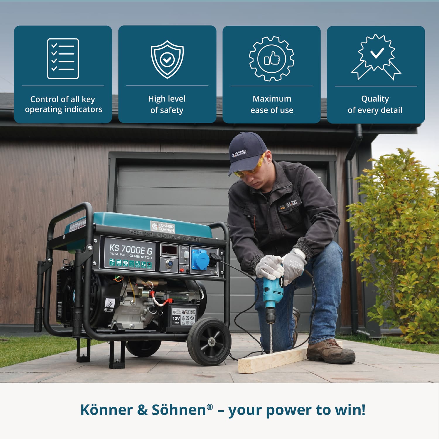 LPG/Benzininis generatorius "Könner & Söhnen" KS 7000E G