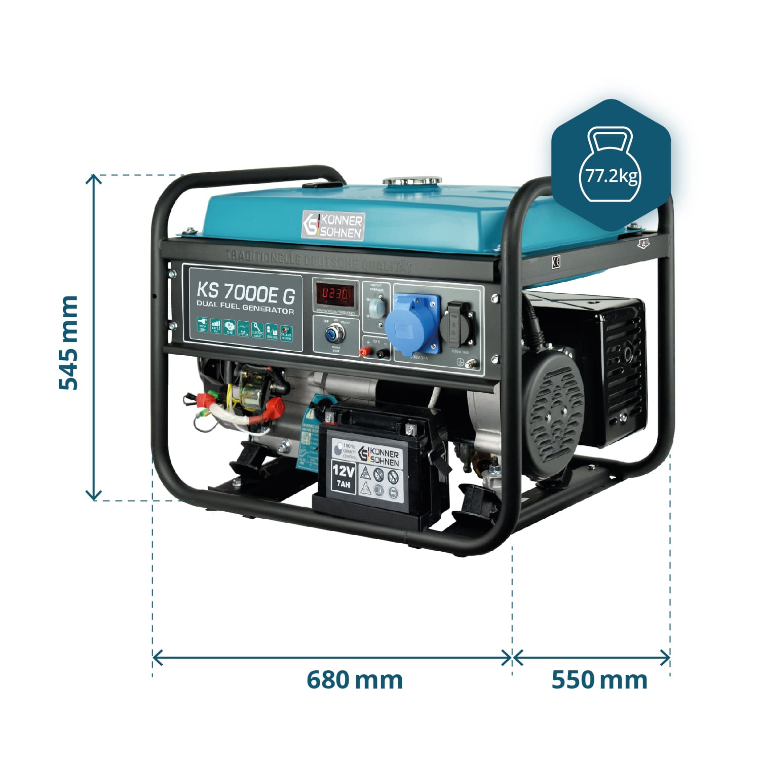 LPG/Benzininis generatorius "Könner & Söhnen" KS 7000E G