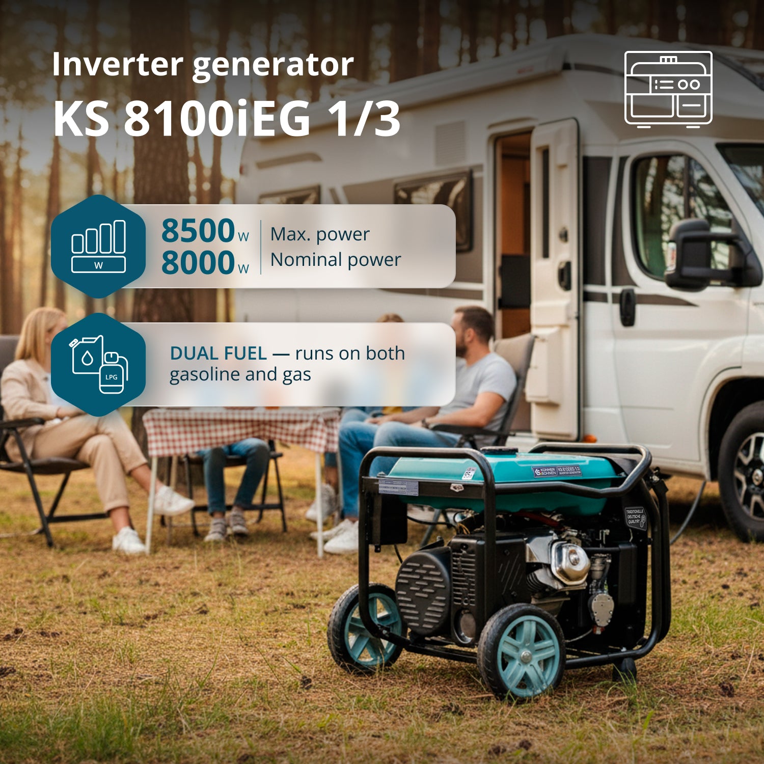 LPG/gasoline inverter generator KS 8100iEG 1/3