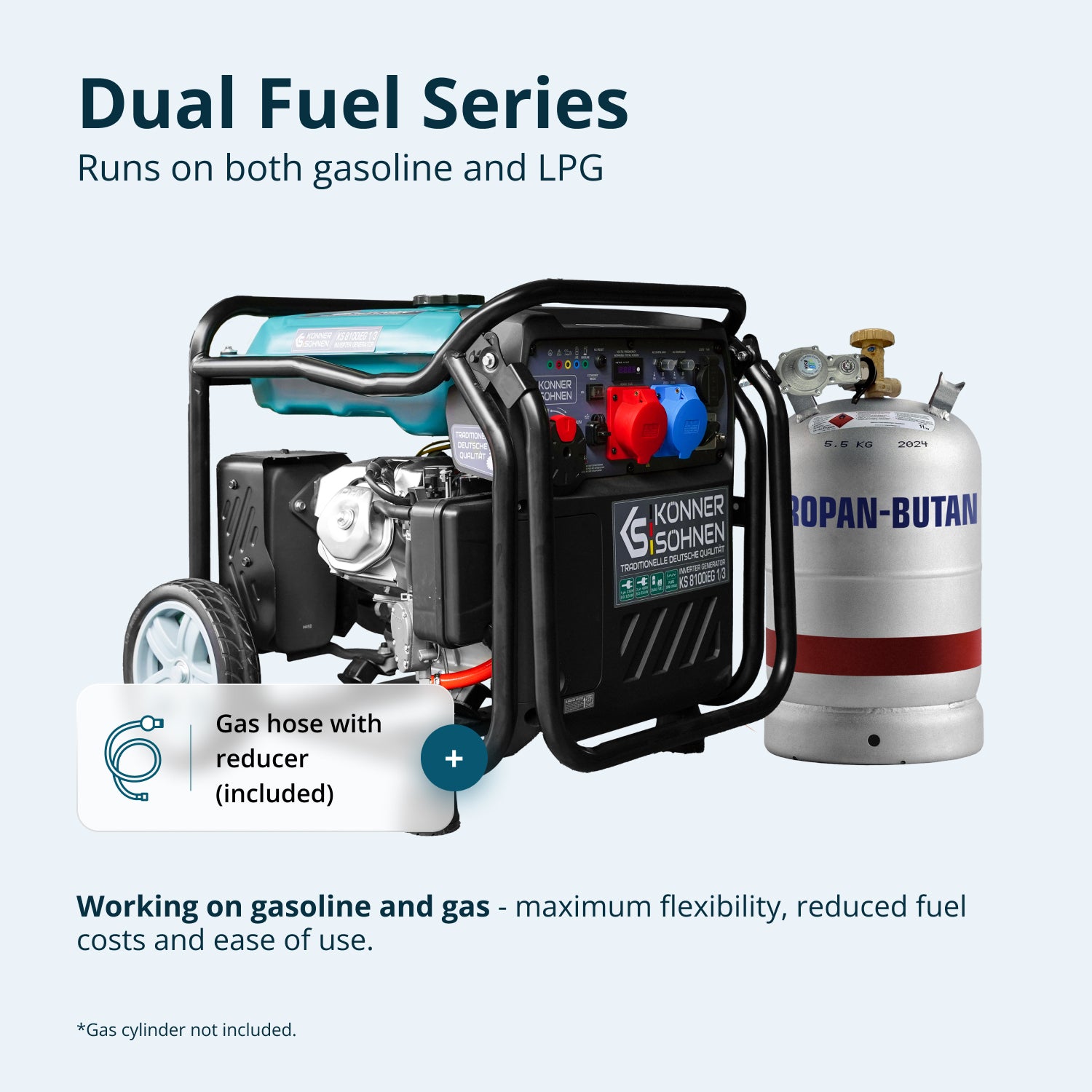 LPG/gasoline inverter generator KS 8100iEG 1/3