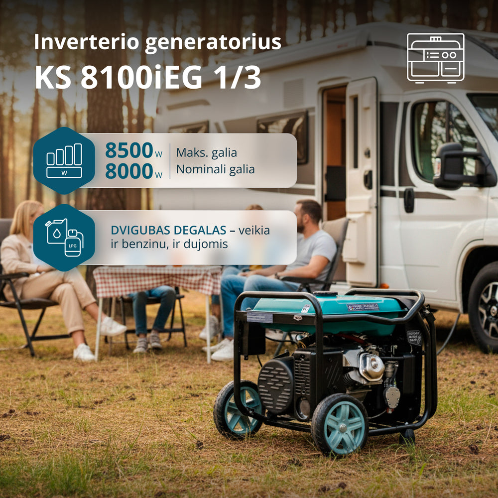 LPG/benzino inverterinis generatorius KS 8100iEG 1/3