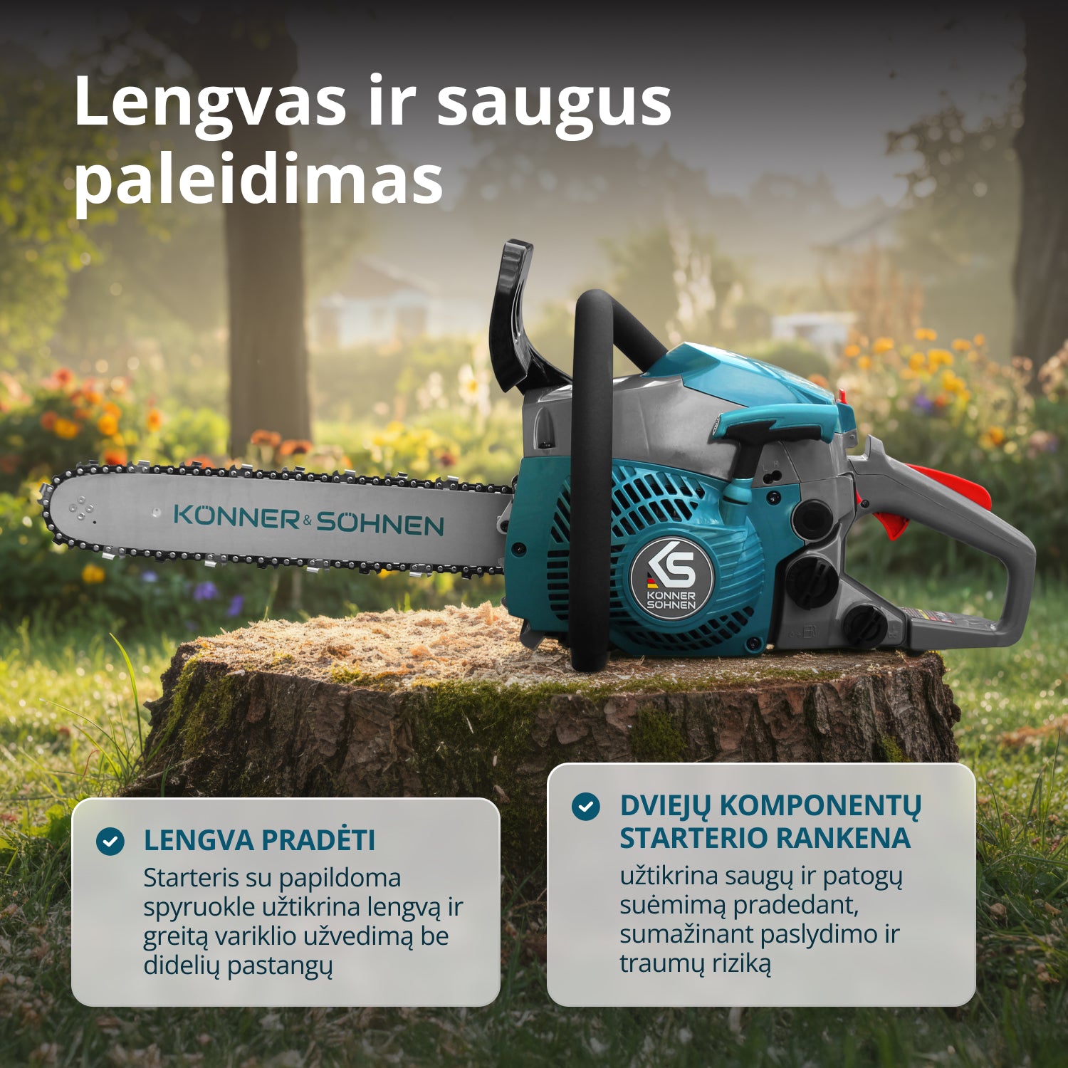 Benzininis grandininis pjūklas KS CS18G-14C