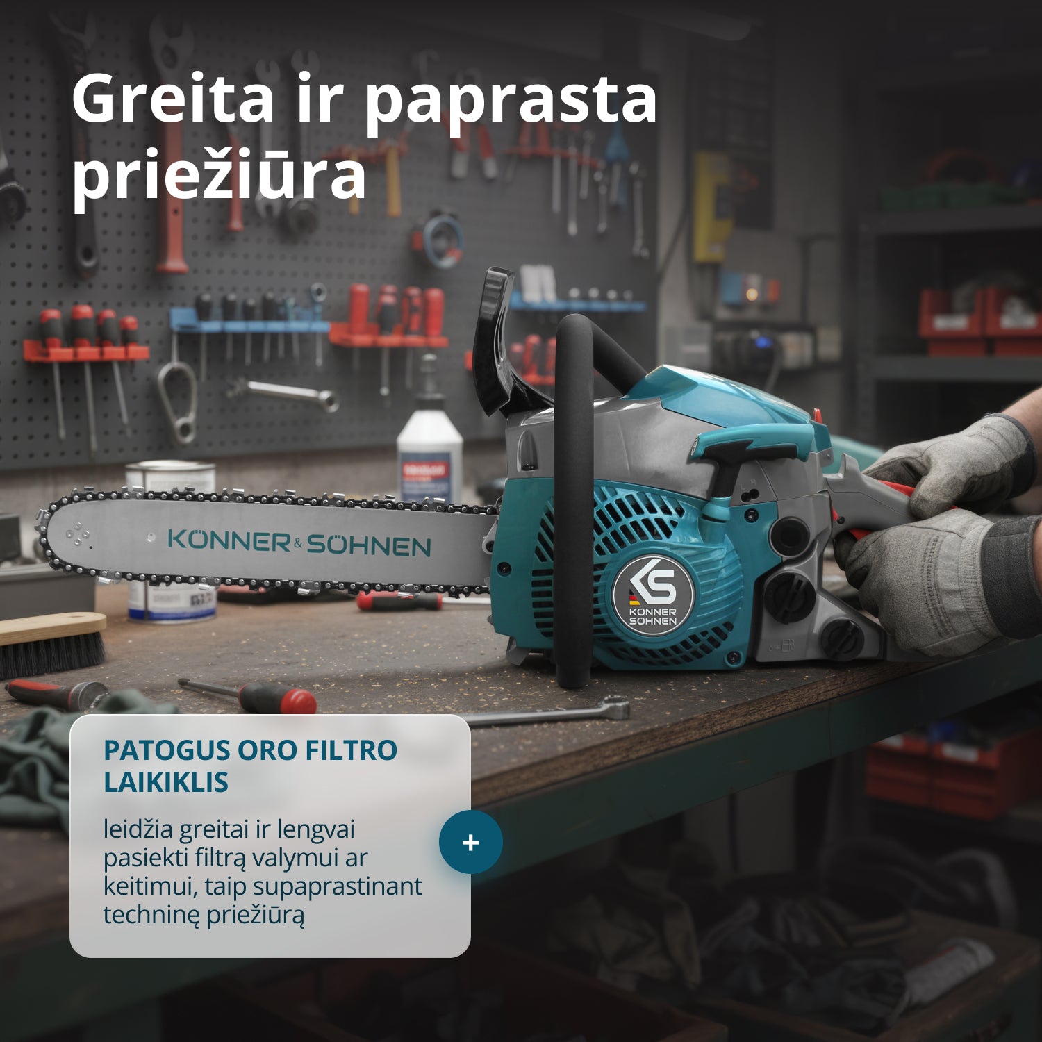 Benzininis grandininis pjūklas KS CS18G-14C