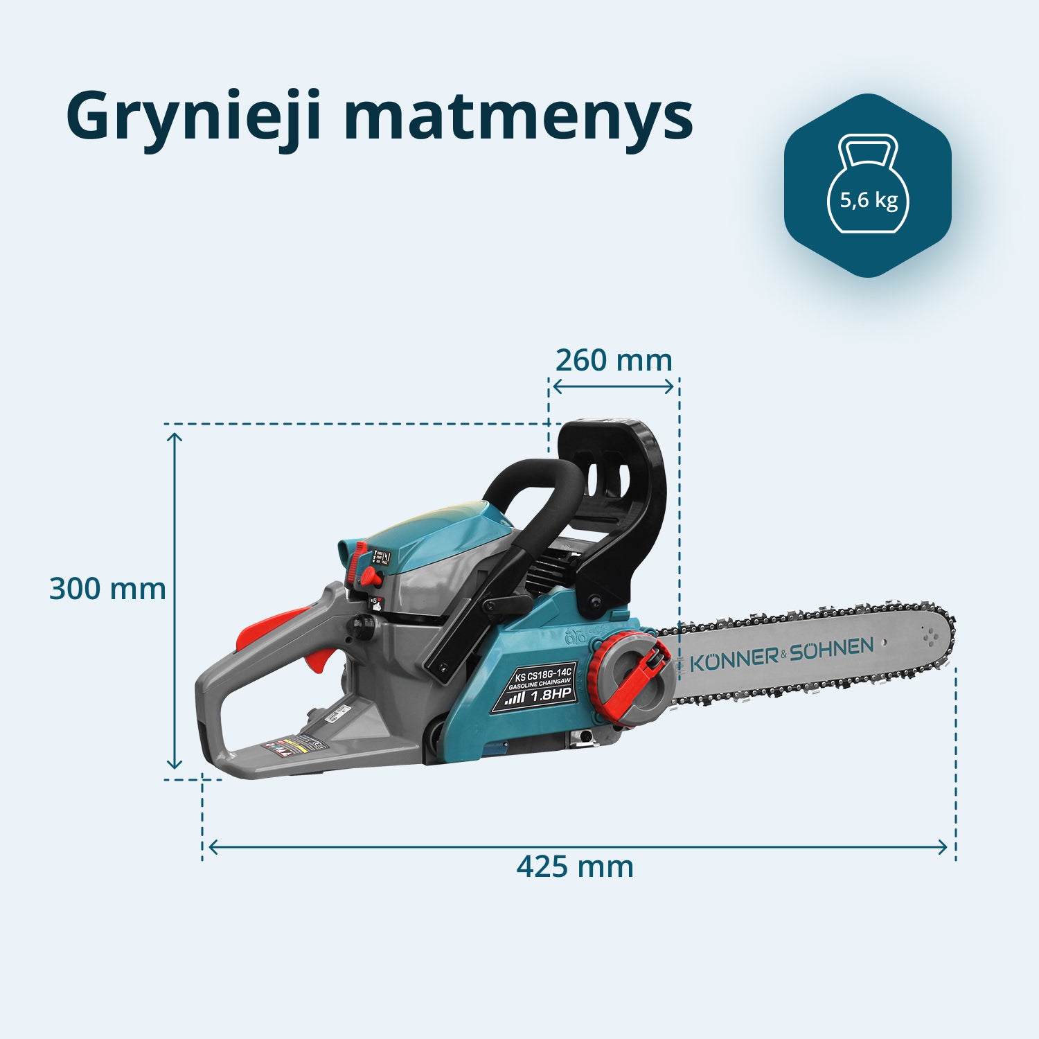 Benzininis grandininis pjūklas KS CS18G-14C