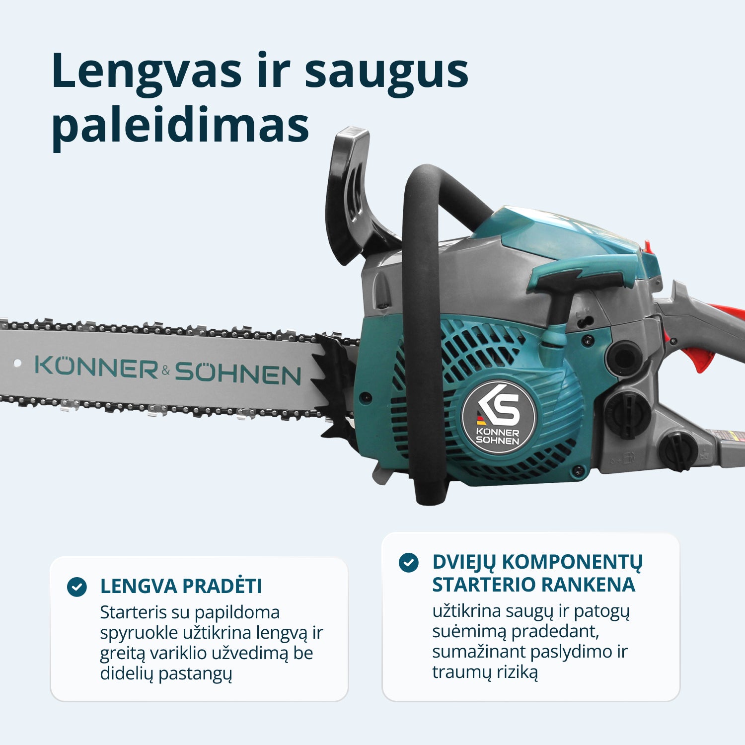 Benzininis grandininis pjūklas KS CS20G-16