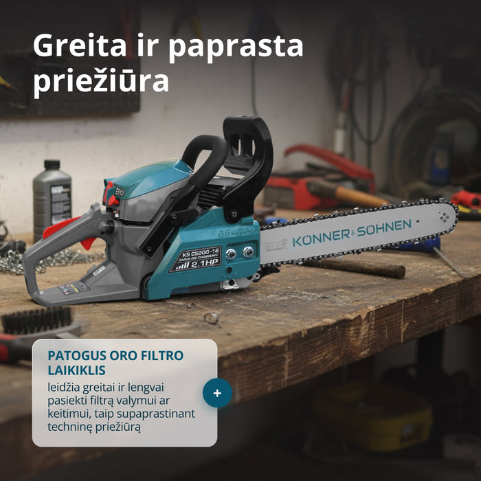 Benzininis grandininis pjūklas KS CS20G-16