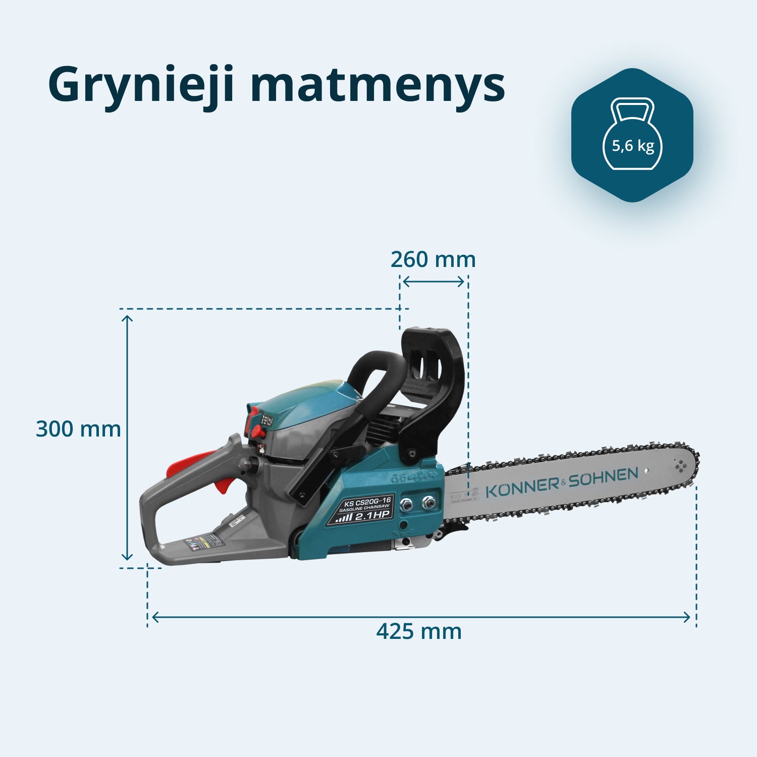 Benzininis grandininis pjūklas KS CS20G-16